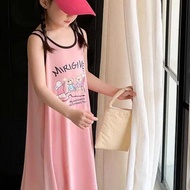 Hot Sale Long Sale Hot Sale🌟Girls Ice Silk Nightdress Summer Thin Style Pajamas Children Cartoon Ves