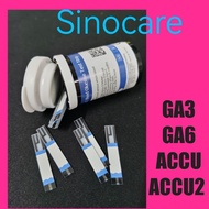 Sinocare Strips 25pcs Untuk Mesin GA3, GA6, ACCU, ACCU2.