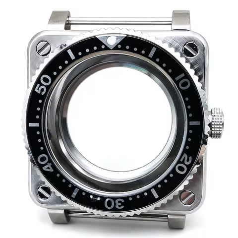 42mm NH35 Square Diver Watch Case Fit 28.5mm Dial No logo For Seiko Bell & Ross BR-03 NH35 NH36 Auto