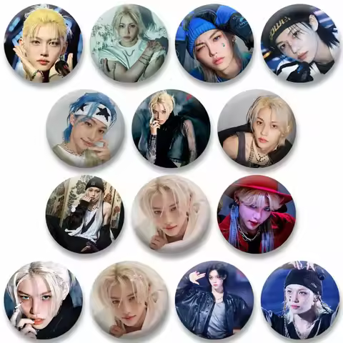 Kpop Boys Group Button Brooch Cool Singer Felix Yongbok Lee Enamel Pin Round Badge on Backpack Hat A