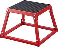 VEVOR Plyometric Jump Box, 12 Inch Plyo Box, Steel Plyometric Platform and Jumping Agility Box, Anti-Slip Fitness Exercise Step Up Box for Home Gym Training, Conditioning Strength Training, Red