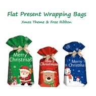 Singapore Gift Wrapping Bag Christmas Theme Goodie Bags with Free Ribbon Bag
