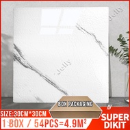 54PCS Vinyl Flooring Tile Strong Adhesive Marble Vinyl Tiles Waterproof Floor Stickers 30 x 30 cm