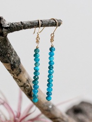 14K GF 包金,磷灰石耳環 ( 14K GF Faceted Apatite Earings )