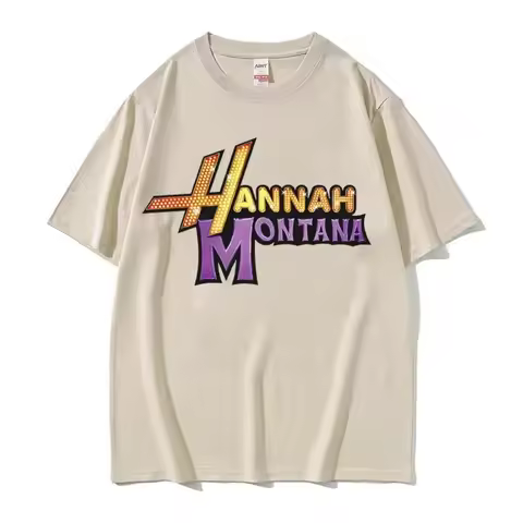 Summer Hannah Montana Logo T Shirt Men Women Casual Short Sleeve Tee Shirt Unisex Fashion Aesthetic