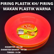 Piring Plastik Kh 9/ Piring Makan Bulat Plastik 1 Lusin