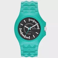 DIESEL 龐克主義造型腕錶-黑x綠
