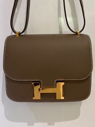 Hermes mini constance 大象灰金扣