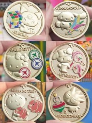 🎉少量現貨🎊 Sanrio  Characters 收藏紀念幣套裝 《綱店限定》～「懷舊玩具系列」 set A Minna No Tabo 大口仔～豬仔錢罌 HANGYODON 水怪/海怪～七巧板 M