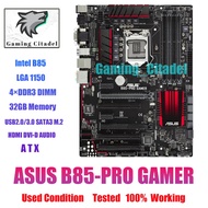 ASUS B85-PRO GAMER Motherboard ATX Intel B85 LGA1150 DDR3 SATA2/3 HDMI DVI-D VGA
