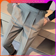 MY Double Side Adjuster Gurkha Pants Cutting Slim Fit Seluar Slack Lelaki Smart Casual High Waisted 
