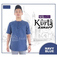 Kurta Asraff | Baju Kurta Lelaki Dewasa Lengan Pendek Tekak Bulat