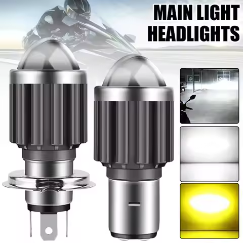 1PCS 10000LM H4 LED Motorcycle Headlight H6 BA20D P15D Led CSP Lens White Yellow Hi Lo Beam Motorbik