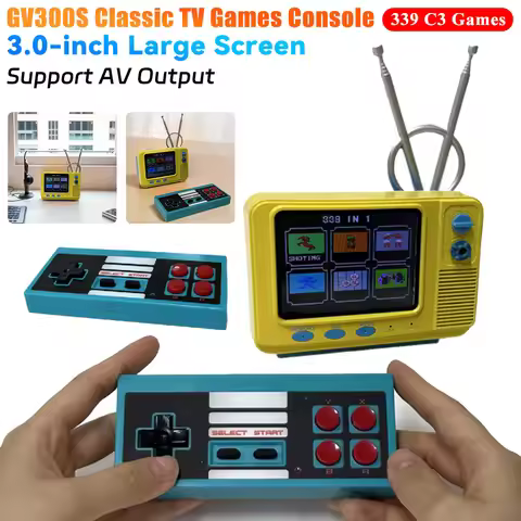 GV300s Retro TV game console 3.0 Inch Handheld Game Player Built-in 339 For C3 Classic Games Mini Po