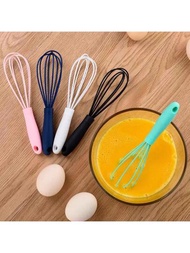 1支8吋迷你矽膠打蛋器,適用於打奶油和蛋液,烘焙工具,隨機顏色