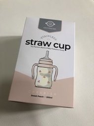 Grosmimi Stainless Straw Cup - Sweet Peach 200ml