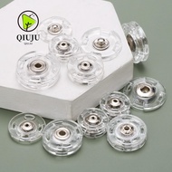 QIUJU 10Pcs Fastener, Round Acrylic Snap Button, DIY Transparent Invisible Snap Fastener