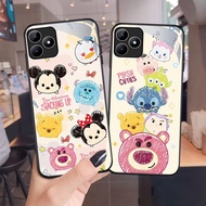 NC-87 Strawberry Bear Glass Case For Realme C53 C31 C35 GT 6 Narzo N53 50A Prime