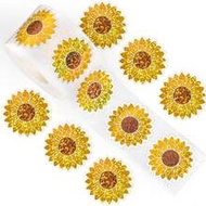 500pcs/Roll Yellow Sunflower Stickers, 3cm/1.18inch, Suitable For Teachers, Parents, Schools, Learni