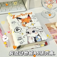 Crazy Zoo A6 Loose-leaf Notebook Girl Handbook Thickened Cute Notepad Ins High-value 8.29.D Dc