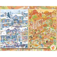 3D Morning Town stickers decorative stickers, 3D landscape stickers, sticky house landscape storage
