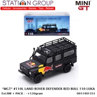 MINI GT #110L LAND ROVER DEFENDER RED BULL 110 LUKA - DIECAST