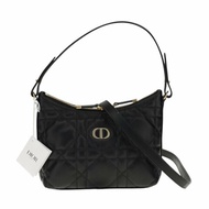 【Dior 迪奧】Miss Caro Diorling 大籐格紋羊皮 雙背帶 鏈帶迷你包 肩背包 斜背包 黑色 S5253UHAG_900