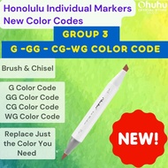 2026 NEW LAUNCH Individual Marker Group 3 Code G- GG - CG - WG Brush&Chisel Honolulu Series Ohuhu