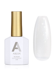 AILLSA White Glitter Gel Nail Polish, Soak Off UV/LED Gel Nail Polish, Ideal for Beginners DIY at Ho