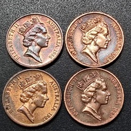 Australia QE II 1 Cent 1988 -1990 ( 4 Coins )