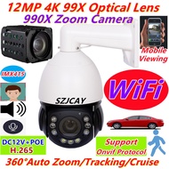 Outdoor 12MP 4K 99X Optical Zoom POE PTZ IP Camera WiFi Surveillance Camera 4G Sim Card 990x Zoom 8m