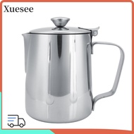 XUESEE Coffee Frothing Pitcher, Stainless Steel Silver Milk Frothing Pitcher, Latte Coffee Art With 