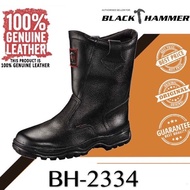 🔥READY STOCK🔥 KASUT KULIT KESELAMATAN BLACK HAMMER SAFETY SHOES HIGH CUT GENUINE LEATHER - BH2334