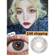 【ready stock & give gifts】2pcs  Colorful  Contact lens Yearly use grey   degrees0.00-8.00 diameter14