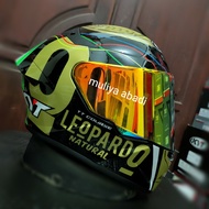 kyt tt course leopard gold paket visor