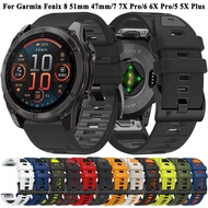 Suitable for Garmin Fenix 8 Two-Color Silicone Strap 51mm 47mm Garmin 22mm/26mm