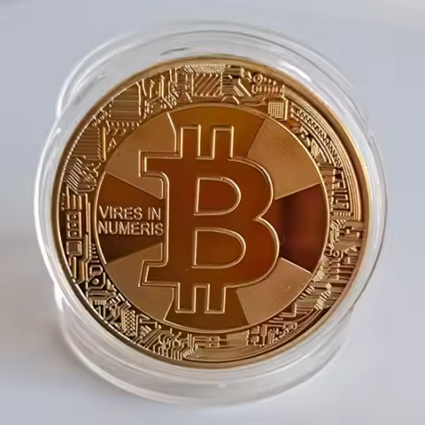 1PC Metal Gold Plated Imitation Bitcoin Coin Art Collectible Non-currency Coins Commemorative Collec