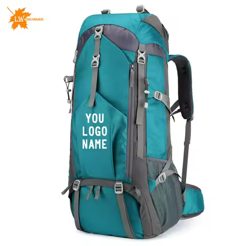 Wholesale Customized Backpack With Logo 70L Hiking Backpack Skiing Camping Backpack Printed Name And