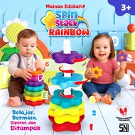 Toys Baby Rainbow Tower Spinner Stack