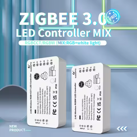 GLEDOPTO ZigBee LED Strip Controller RGB+W Pro Color White Light Mix Homey Alexa Echo Tuya Smart Sma