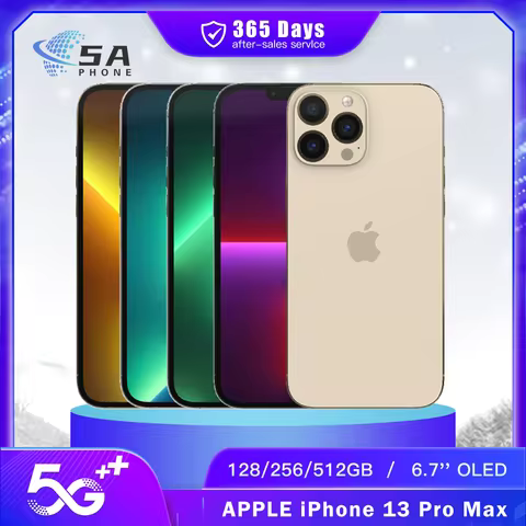 Original Unlocked Apple iPhone 13 Pro Max 5G Mobile Phone Face ID NFC 128GB/256GB ROM 6.7''OLED A15 