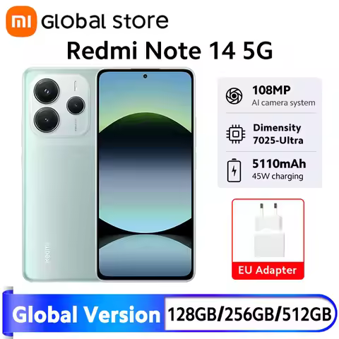 New Xiaomi Redmi Note 14 5G Smartphone Global Version 45W Turbo Charging MTK Dimensity 7025-Ultra CP