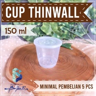 Thinwall Sauce Cup 150ml Plastic + Lid / Sauce Container / Pudding Cup 150ml