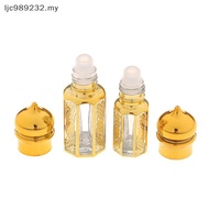 【NIMY】 3/6/15ml Roll On Bottle Glass Mini  Container Portable  Perfume Bottle Gold Empty Roll-On Bot