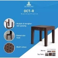 OCT R DARK BROWN RATTAN CORNER TABLE OLYMPLAST OCT-R RATTAN CORNER TABLE