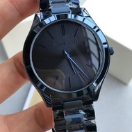 代購Michael kors手錶 MK手錶 男女中性款石英錶 大直徑深藍色鋼鏈錶 簡約時尚百搭男錶女錶 學生手錶MK3419