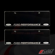 (Engraved) FORD PERFORMANCE Clear License Plate Cover 2pcs/set // universal acrylic flexi glass numb