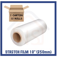 Industrial Pallet Stretch Film 10 inch x 0.8kg (1 CARTON 12 ROLLS) Plastic Shrink Wrap