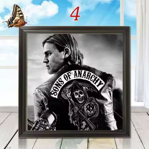 DIY Full Square 5D Diamond Painting Embroidery Son Anarchy Portrait Diamond Painting Cross Stitch Di