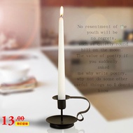 European retro black candle candlestick wrought iron paint modern living room dining room family orn